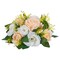 Champagne-White Silk Flower Balls Set of 10 with Plastic Base for Decor